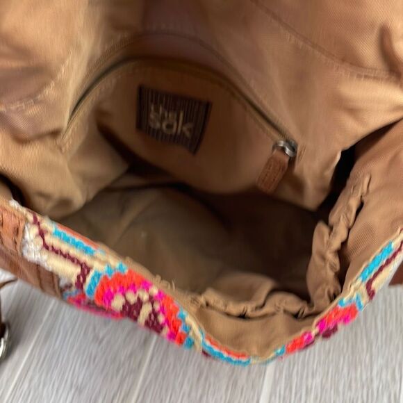 The Sak Women's Embroidered Equestrian Aztec Pattern Metal-Stud Crossbody Bag - Picture 9 of 13